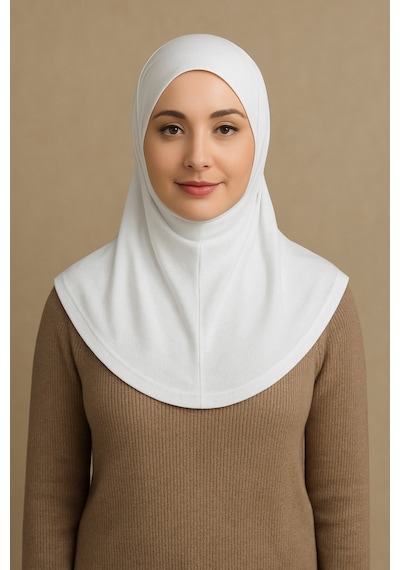 Sonbaharmoda Rahat Ve Şık İki Parça Viskon Likralı Tesettür Hijab Bone İçlik Günlük Kullanım Ve Namaz İçin Beyaz