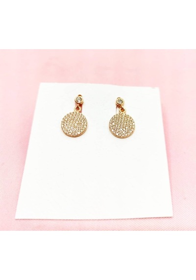 Oriental Kuyumculuk Jewellery Taşlı Rose Gümüş Küpe Pembe