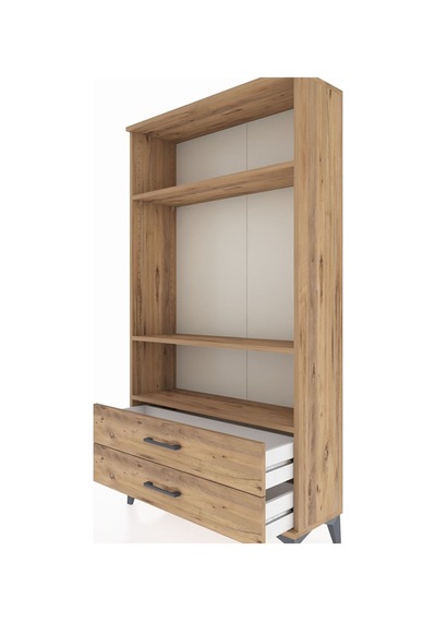 Arges Dolap 3 Raflı 2 Çekmeceli 88x30x163 Çam-çam Atlas Çam