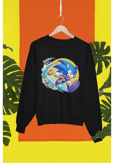 Magors Stıl-x Sonıc Baskılı Çocuk Sweatshırt Siyah-5