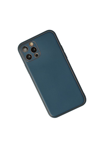 Newface Apple Uyumlu iPhone 12 Pro Max Kılıf Coco Deri Silikon Kapak - Mavi Mavi