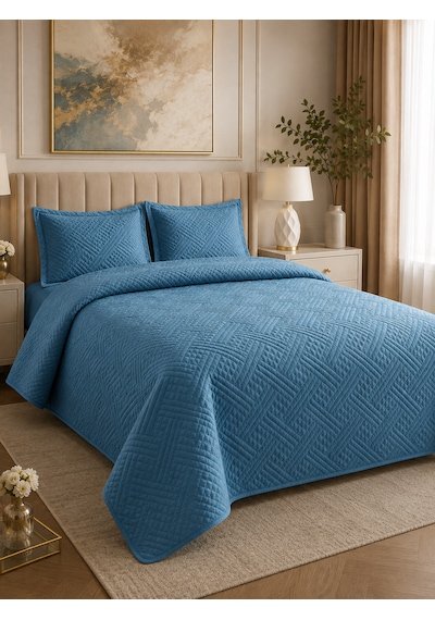 Kapreo Home Çift Kişilik Washed Yatak Örtüsü Seti 260x240 Cm Yumuşak Dokulu, Kapitoneli, Modern Geometrik Desenli Turkuaz Kapreo Home Çift Kişilik Washed Yatak Örtüsü Seti 260x240 Cm Yumuşak Dokulu, Kapitoneli, Modern Geometrik Desenli Turkuaz