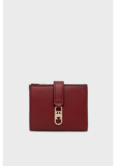 Tommy Hilfiger Logolu Çıtçıtlı Ve Fermuarlı Cüzdan Kadın Cüzdan Aw0aw18934 Xlı Kırmızı Kirmizi