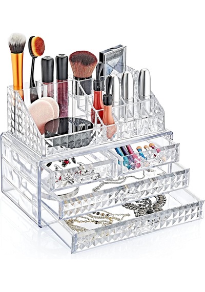 Tr Up Diamond Kılasik Organizerli 4lü Çekmece Seti Makyaj Ürün Ve Takı Düzenleyici Ft0019