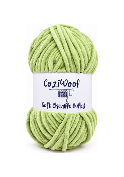 Kadife İp Soft Chenille Bulky 5'li Paket 5x100 Gr 120 Mt El Örgü İpi Pastel Yeşil - 875823131