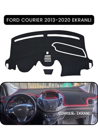 Ford Courier 2013-2020 Ekranlıtorpido Koruma Halısı Siyah Kenar