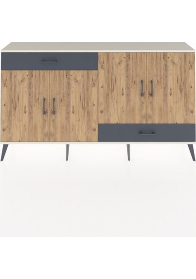 Arges Konsol 5 Raflı 2 Çekmeceli 4 Kapaklı 176x30x99 Aytaşı-çam/a Aytaşı-çam/antrasit