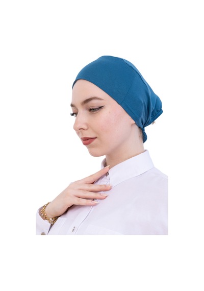 Modish Group Pratik Bone Pamuklu Tesettür İç Bone, Başörtüsü İçin Hazır Viskon Şapka, Namaz Günlük Kullanım İçin Turkuaz