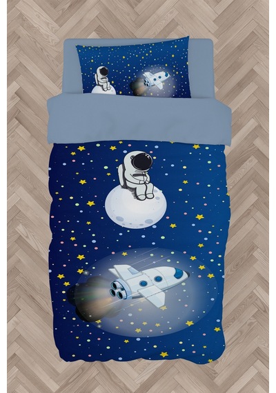 Mekta Home Bebek Ve Çocuk Odası Astronot Ve Spacex Desenli Nevresim Takımı