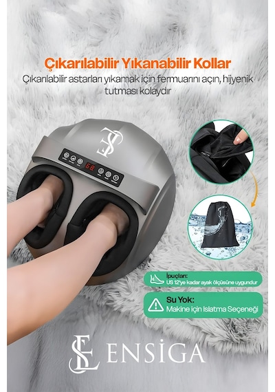 Uzaktan Kumandalı - Elektrikli Isı Ile Derin Yoğurmalı - Ayak Masaj Aleti Ve Yuvarlama Makinası Gri