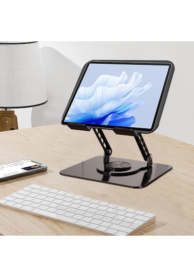 Lexroo Laptop Soğutucu Stand Çift Fanlı 360 Derece Döner Ayarlanabilir Notebook Yükseltici Metal