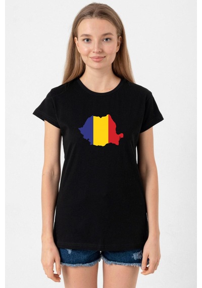 Euro 24 Romania Siyah Kadın Tshirt SIYAH