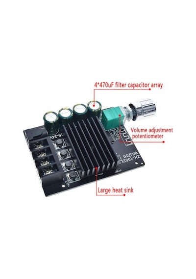 Zk-1002L 2 X 100W Mini Bluetooth 5.0 Kablosuz Stereo Amfi