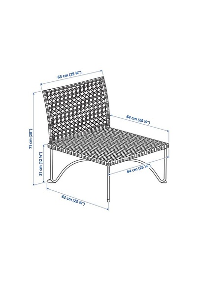Ikea Jutholmen Tekli Bahçe Koltuğu, Koyu Gri, Oturma/sırt Mindersiz