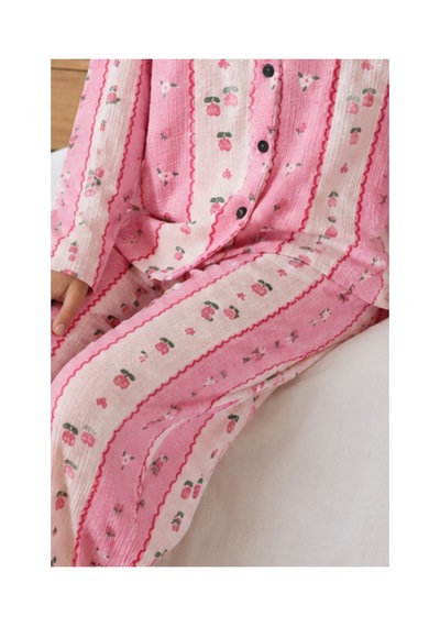 Fit Women Kadın Desenli Relaxed Pembe Pijama Takımı 4658