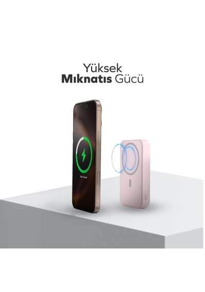 Woyax Ledli Makyaj Aynalı Powerbank 3000mah Taşınabilir Şarj Cihazı Apple Uyumlu iPhone Samsung Xiaomi Pembe