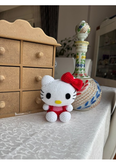 Amigurumi Hello Kıtty Oyuncak 12 Cm