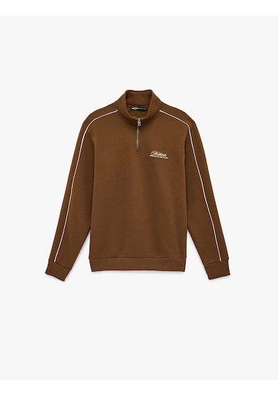 Koton Uzun Kollu Regular Fit Yarım Fermuarlı Sweatshirt Kahverengi 6sam70031mk Kahverengi Koton Uzun Kollu Regular Fit Yarım Fermuarlı Sweatshirt Kahverengi 6sam70031mk Kahverengi