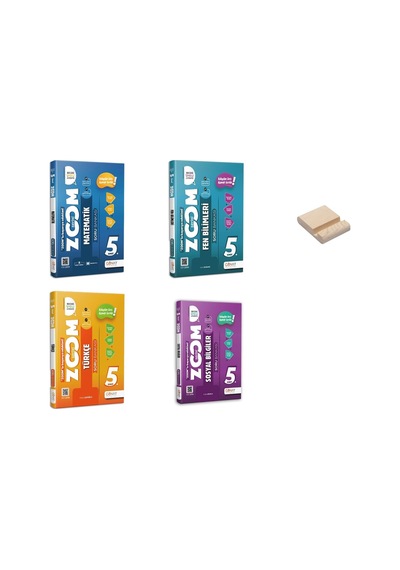 5. Sınıf Zoom Matematik Fen Türkçe Ve Sosyal Soru Bankası 4lü Set + Telefon Standı