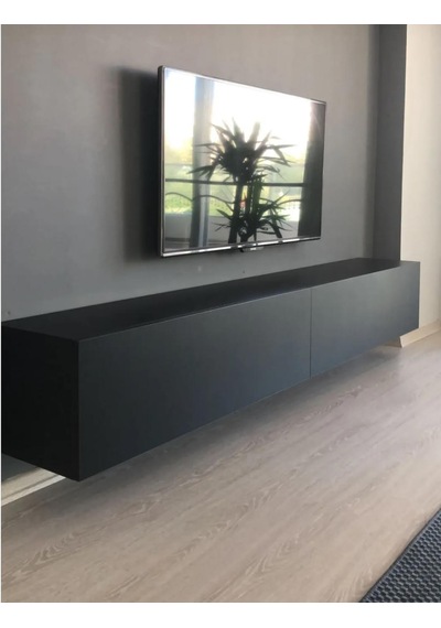 Mac Dizayn Adresan 200 Cm Soft Siyah Tv Ünitesi & Tv Sehpası Mat Siyah