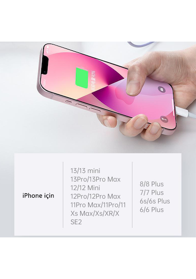 20w Type c Lightning Hızlı Şarj Kablosu Kalın Dokuma Apple iPhone 13 12 11 x Uyumlu Akıllı Çipli 1m Mavi Tip