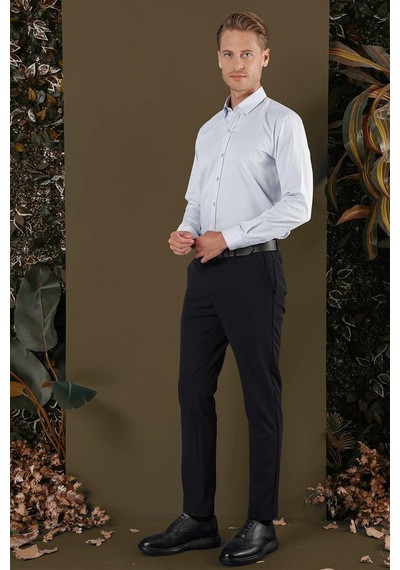 Efor Gk 706 Slim Fit Mavi Klasik Gömlek Mavi
