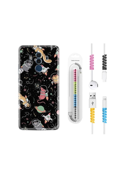 Huawei Mate 10 Pro Kılıf Kablo Koruyuculu Planet Animals 1771
