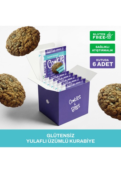 Glütensiz Yulaflı Üzümlü Proteinli Cookie 50 Gr X 6 Adet