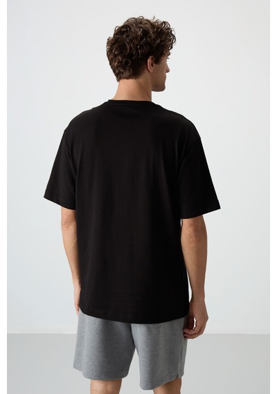 Air Jones Tommy Life Siyah %100 Pamuk Kalın Yumuşak Dokulu Oversize Fit Baskılı Erkek T-shirt - 88360 Siyah Air Jones Tommy Life Siyah %100 Pamuk Kalın Yumuşak Dokulu Oversize Fit Baskılı Erkek T-shirt - 88360 Siyah