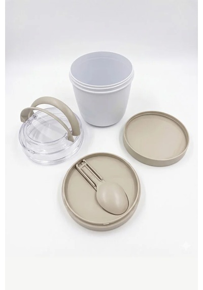 Emilahome Mıxme Muesli Cup 650 Ml Beslenme Kabı &yoğurt Kabı & Mama Kabı Bej - 873535709 Bej