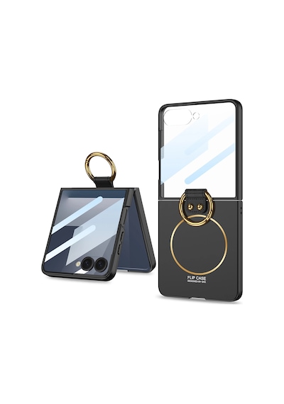 Samsung Galaxy Uyumlu Z Flip 7 Kılıf M-safe Şarj Özellikli Zore Kıpta Yüzüklü Flip Sert Kapak Çok Renkli