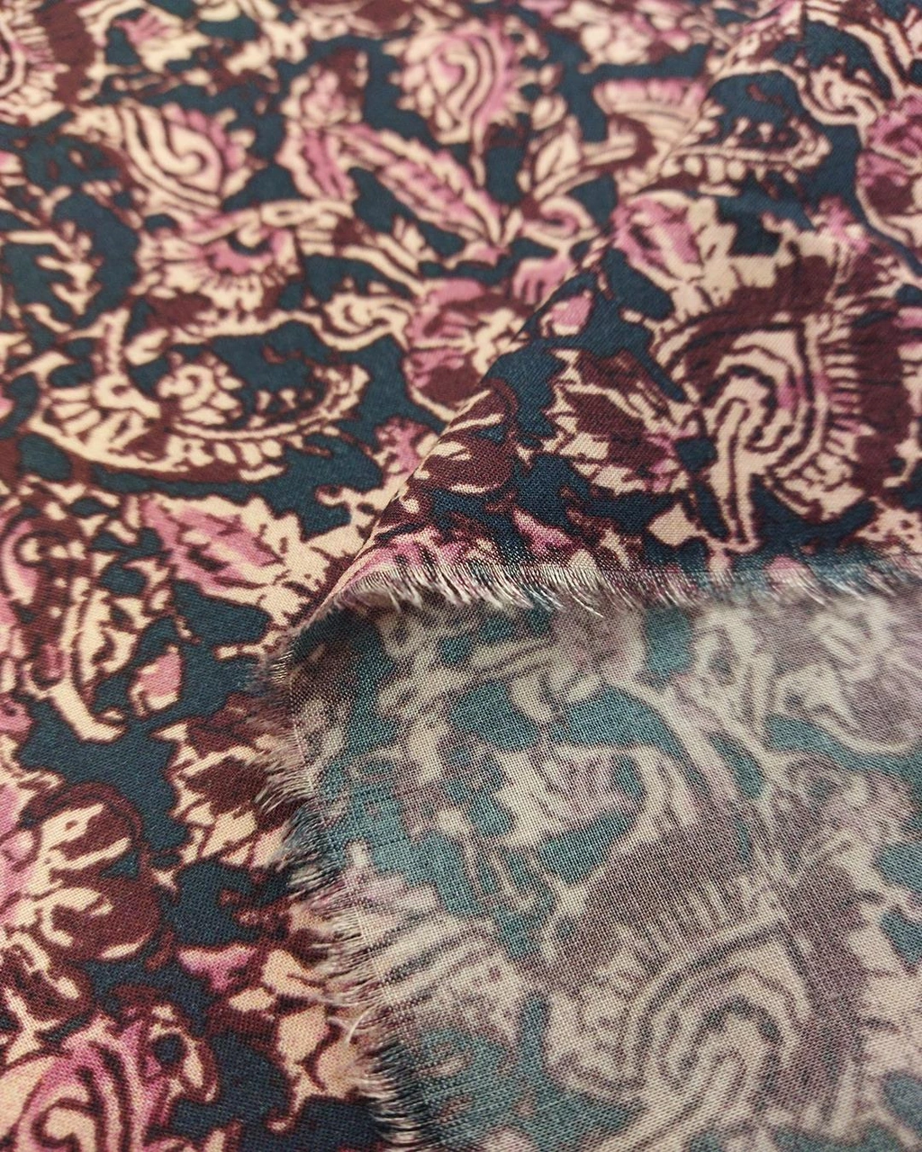 Pamuk Viskon Vual Lacivert Bordo Renklerde En: 135 Cm-981 Renkli