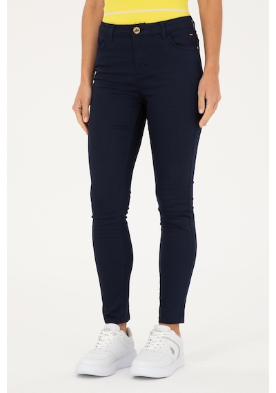 U.S. Polo Assn. Kadın Lacivert Toothpick Fit Kanvas Pantolon 50281692-VR033