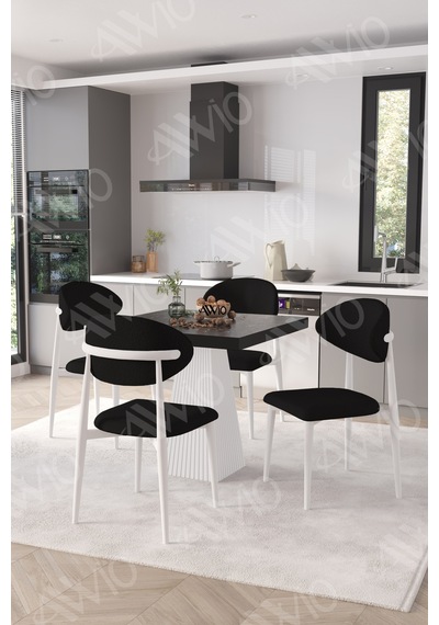 Avvio Elizya Beyaz Polo Metal Sandalye 90x90 Kare Yemek Masası Mutfak Masası Masa Sandalye Takımı Siyah Mermer Avvio Elizya Beyaz Polo Metal Sandalye 90x90 Kare Yemek Masası Mutfak Masası Masa Sandalye Takımı Siyah Mermer