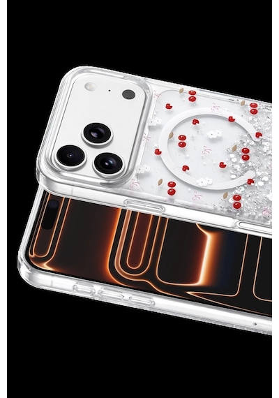 Onegif Apple iPhone Uyumlu 17 Pro Misk Simli Magsafe Kapak - Desen 5 Bz8683140939618