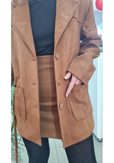 Mylook Premium Süet Astarlı Ceket Taba