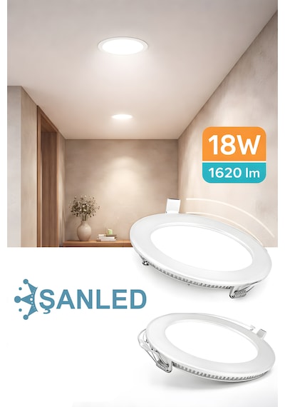 18w Tasarruflu Led Yuvarlak Beyaz Işık Sıva Altı Slim Panel Tavan Aydınlatma Armatürü-2 Adettir