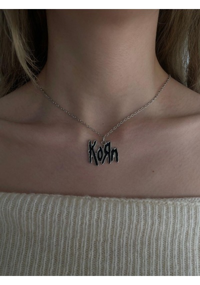 Korn Kolye 60 Cm Zincirli Metal Müzik Grubu Aksesuarı, Unisex Rock Takı Çok renkli