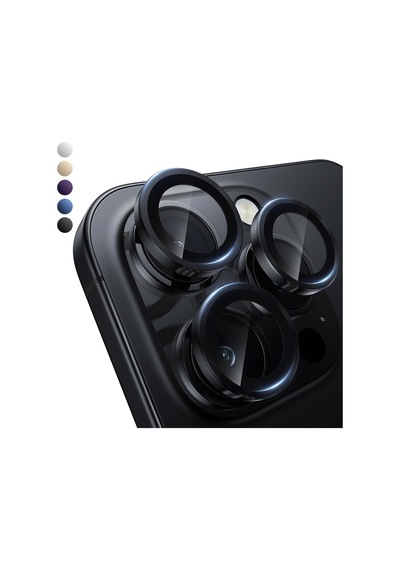 Apple Uyumlu iPhone 16 Pro Max Raze Metal Kamera Lens Koruyucu Gri