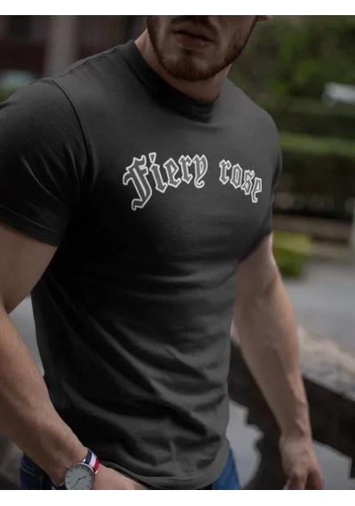Efnaz Style Erkek Bisiklet Yaka Baskılı Oversize T-shirt - Siyah