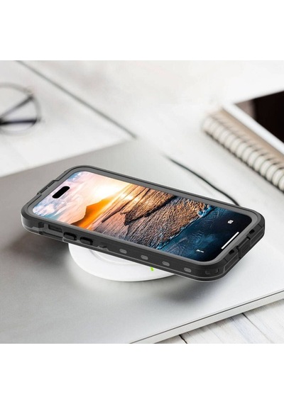 Apple Uyumlu iPhone 15 Kılıf 1-1 Su Geçirmez Kılıf Siyah