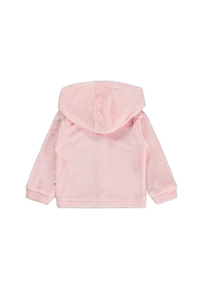 Bebbek Kapşonlu Çıtçıtlı 2-5 Yaş Hırka - Pembe Pudra Pembe