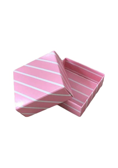 Komple Karton Kutu 5X5X2.2 Cm (50 Adet) Çizgili Pembe N11.6804