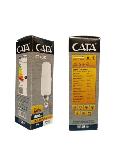 Seramik Sarı E14 Duylu Avize + Cata 8w Beyaz Led Ampul 1