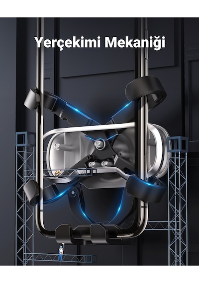 Ugreen 5 Kollu Mekanik Araç İçi Telefon Tutucu Air Vent, Siyah, 80539
