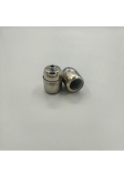 Dekoratif E27 Metal Düz Krom Renk Duy
