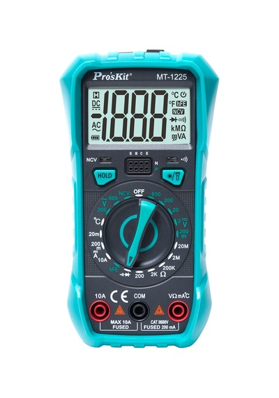 Ten, Proskit Mt-1225 Dijital Multimetre Ncv, Sıcaklık Ölçer, Ac/dc Volt & Akım Ölçüm Cihazı
