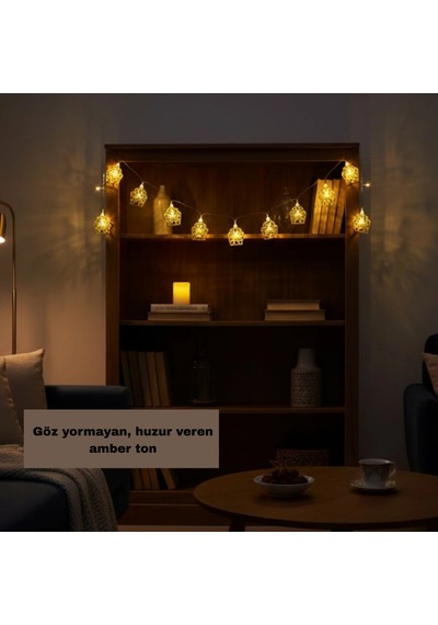 Dekoratif Ramazan Led Işık Pilli Cami Tasarımlı Zincir Aydınlatma Yeni Nesil
