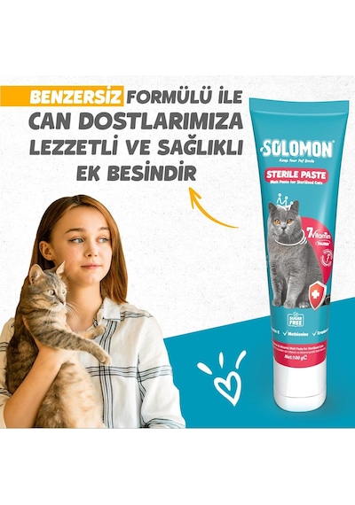 Sterile Paste 100 Gr Kısırlaştırılmış Kediler İçin Tüy Yumağı Önleyici Vitamin Ve Mineralli Malt Macunu