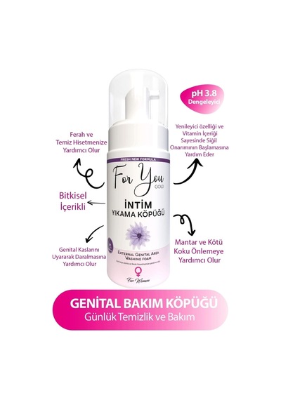 For You Gold Intim Genital Bölge Ph Dengeli Günlük Yıkama Köpüğü